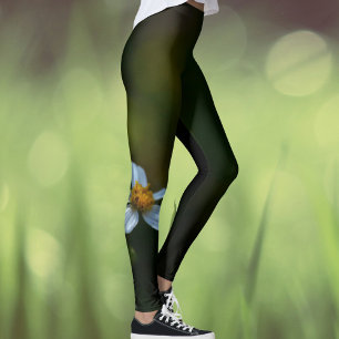 Gänseblümchen dunkelgrün leggings