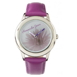 Gänseblümchen-Dunst-personalisierte Kinderuhr Armbanduhr