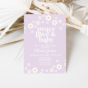 Gänseblümchen Flieder Frieden Liebe Baby Shower Ei Einladung
