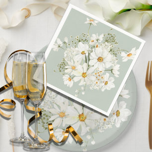 Gänseblümchen Florale Aquarelle Serviette