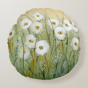 Gänseblümchen-Frühling I Rundes Kissen