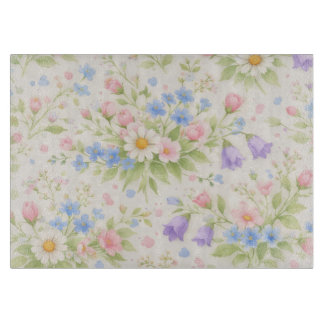 Gänseblümchen, Glockenblume und Blaue Blüten Botan Schneidebrett