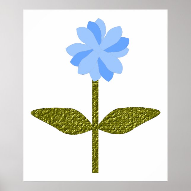 Gänseblümchen Hübsches Blaues Poster (Vorne)