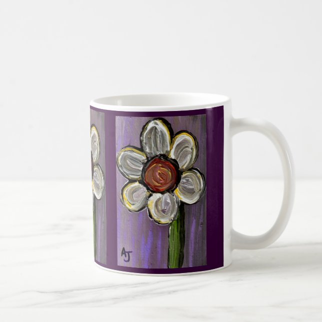 Gänseblümchen in Lila - Tasse (Rechts)