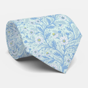 Gänseblümchen in weiß und blau auf Meeresglas Krawatte