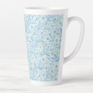 Gänseblümchen in weiß und blau auf Meeresglas Milchtasse