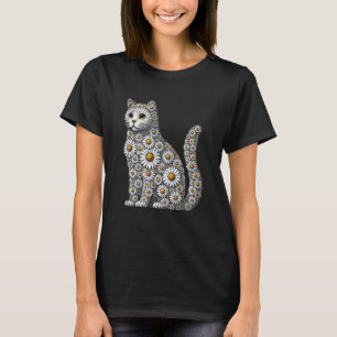 Gänseblümchen Katze Blumen Gärtnerei Floral T-Shirt