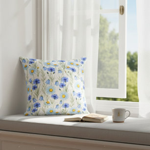 Gänseblümchen Kornblume Glockenblume Florales Bota Kissen