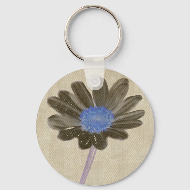 Gänseblümchen-Kunst Keychain Schlüsselanhänger (Vorderseite)