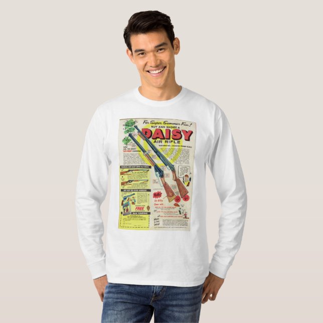 Gänseblümchen-Luft-Gewehr ANZEIGE Rot 1955 Ryder T-Shirt (Vorne ganz)
