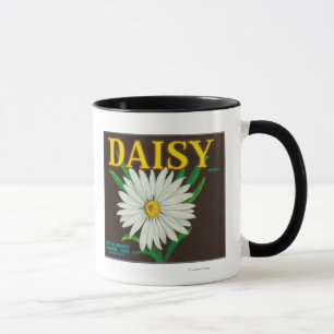 Gänseblümchen-Marken-Zitrusfrucht-Kisten-Aufkleb Tasse