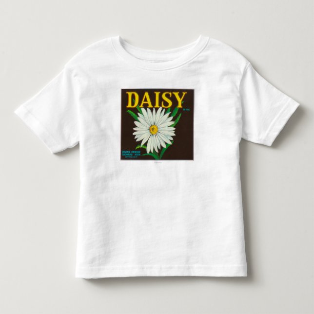 Gänseblümchen-Marken-Zitrusfrucht-Kisten-Aufkleber Kleinkind T-shirt (Vorderseite)
