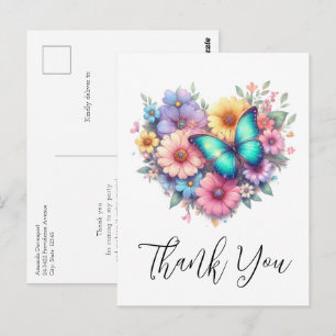 Gänseblümchen mit einem schönen Schmetterling Dank Postkarte