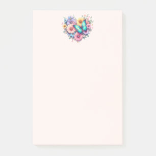 Gänseblümchen mit einem schönen Schmetterling Post-it Klebezettel