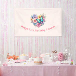 Gänseblümchen mit einem schönen Schmetterling zum Banner