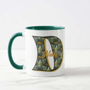 Gänseblümchen-Monogramm Anfangsbuchstabe D Persona Tasse