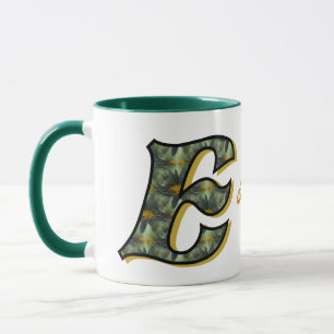 Gänseblümchen-Monogramm Anfangsbuchstabe E Persona Tasse