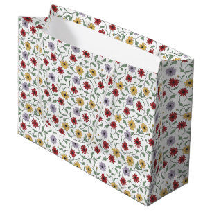 Gänseblümchen-Muster-Doodle-Stil mit Feder und Tin Große Geschenktüte