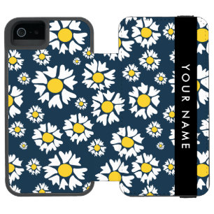 Gänseblümchen-Muster, Weiße Gänseblümchen, Ihr Nam Incipio Watson™ iPhone 5 Geldbörsen Hülle