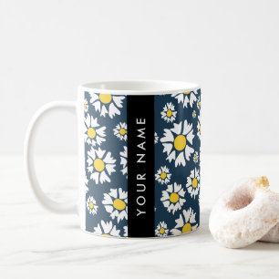 Gänseblümchen-Muster, Weiße Gänseblümchen, Ihr Nam Kaffeetasse