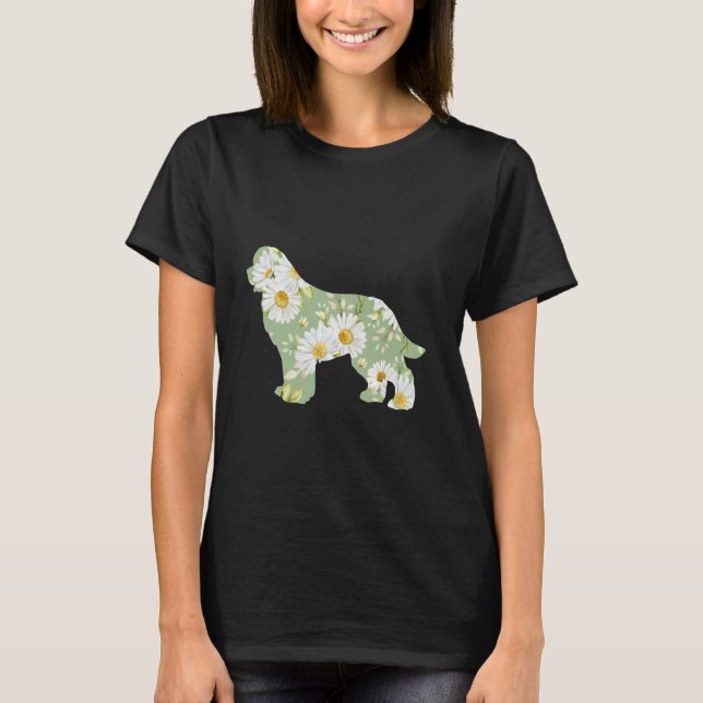 Gänseblümchen Newfoundländer Hundemutter, Newf flo T-Shirt (Vorderseite)