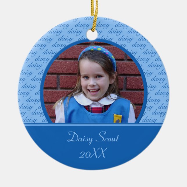 Gänseblümchen-Pfadfinder-Foto-Verzierung Keramik Ornament (Vorne)