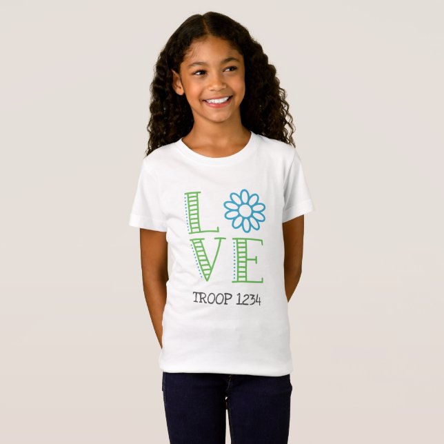 Gänseblümchen-Pfadfinder-Liebe-Truppe-Shirt T-Shirt (Vorne ganz)