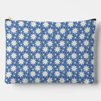 Gänseblümchen Punkte blau Zubehörtasche