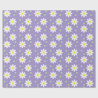 Gänseblümchen Punkte violett Geschenkpapier