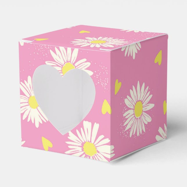 Gänseblümchen rosa geschenkschachtel (Vorderseite)