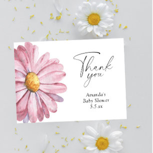 Gänseblümchen rosa Wildblume elegante Dankeskarten Dankeskarte
