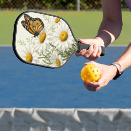 Gänseblümchen & Schmetterling blühen Pickleball Schläger