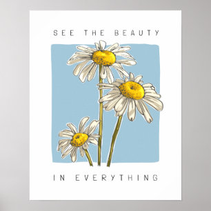 Gänseblümchen Schönheits-Slogan Poster