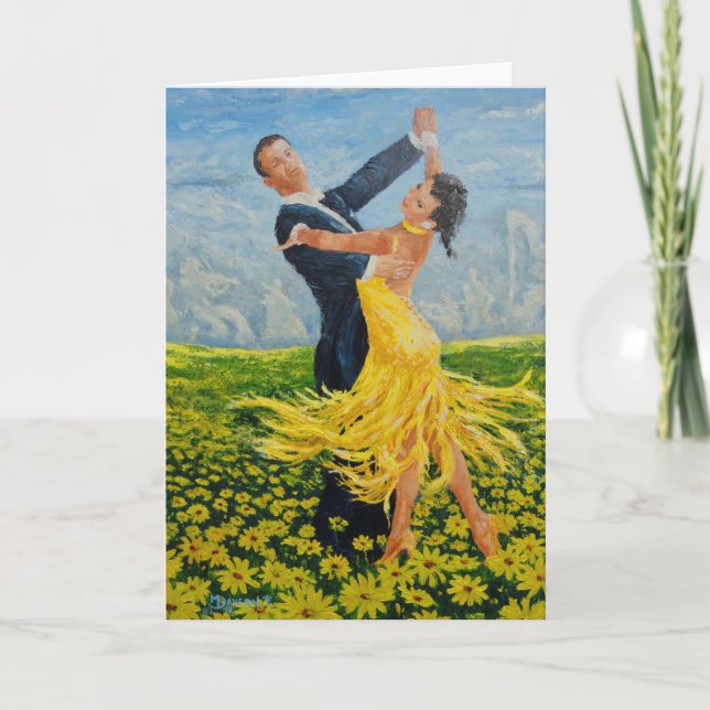 Gänseblümchen-Tänzergrußkarte Karte (Vorderseite)