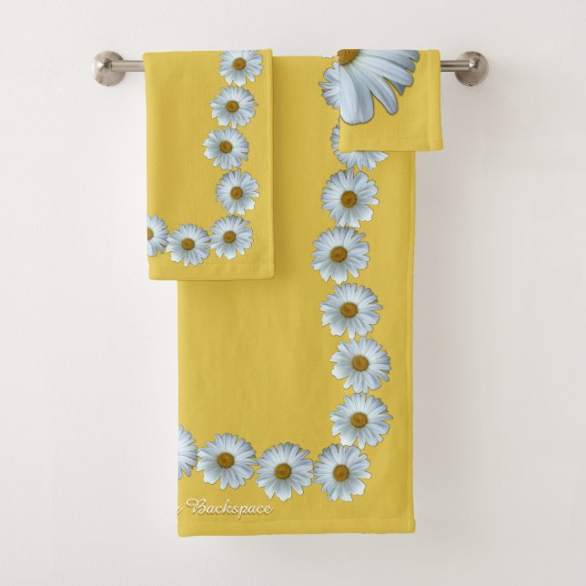 Gänseblümchen-Tuch-Set-personalisierte Badhandtuch Set (Insitu)