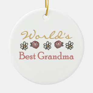 Gänseblümchen und beste die Großmutter-Geschenk Keramik Ornament