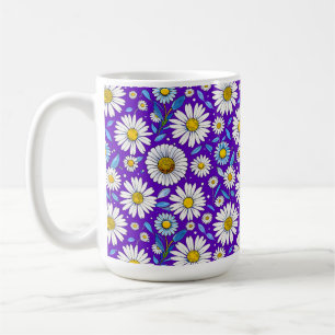 Gänseblümchen und Blätter Kaffeetasse