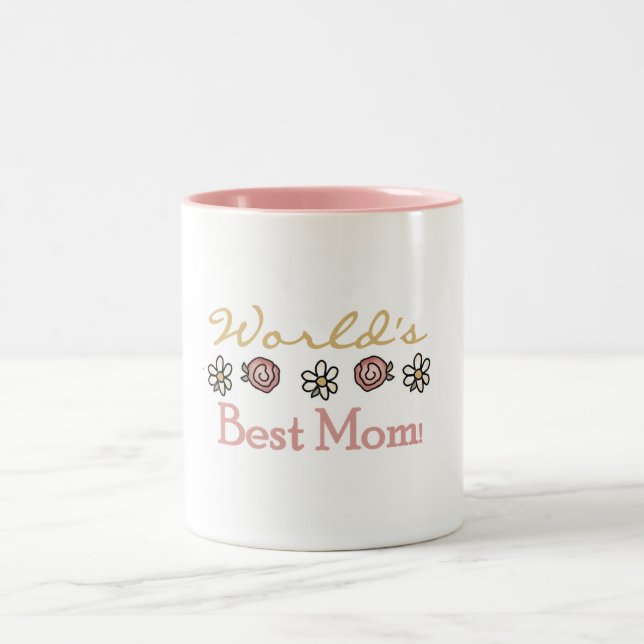 Gänseblümchen und die beste Mama der Rosen-Welt Zweifarbige Tasse (Mittel)