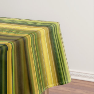 Gänseblümchen und Goldrute Grün und Gelb gestreift Tischdecke