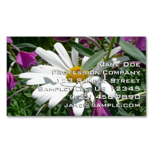Gänseblümchen und Schmalzweide Wildblume Magnetische Visitenkarte