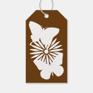 Gänseblümchen und Schmetterlinge in Schokoladen-Ge Geschenkanhänger