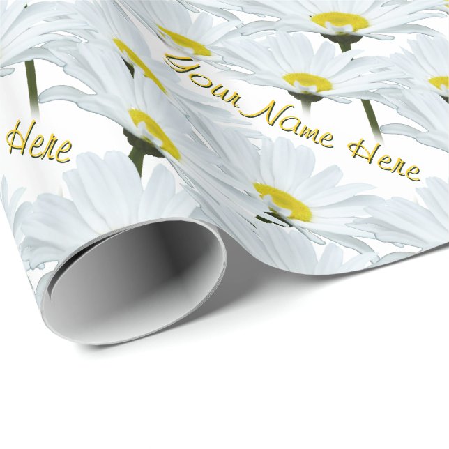 Gänseblümchen-Verpackungs-Papier-personalisiertes Geschenkpapier (Rolleneckpunkt)