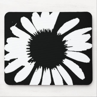 Gänseblümchen verrückt - schwarzes u. weißes mousepad
