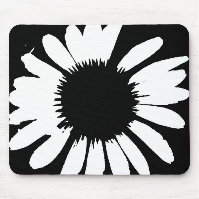 Gänseblümchen verrückt - schwarzes u. weißes mousepad (Vorne)