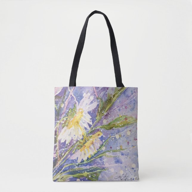 Gänseblümchen Watercolor-Taschentasche Tasche (Vorderseite)