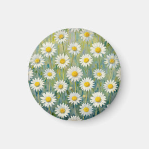 Gänseblümchen-Wiese Impressionistisches Blumenmust Magnet