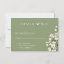 Gänseblümchen-Wildblume-Boho-RSVP-Karte