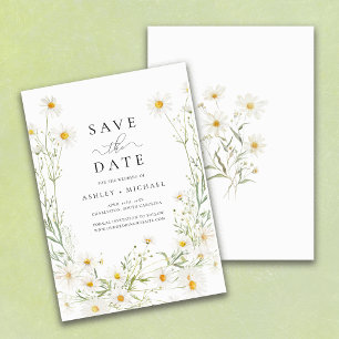 Gänseblümchen Wildblume Weiß Boho Minimalistisch Save The Date
