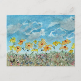 Gänseblümchen & Wolken Postkarte