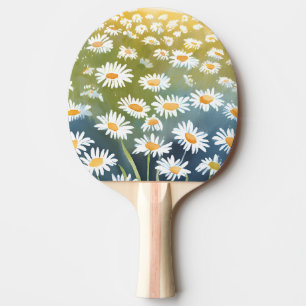 Gänseblümchenfeld Blumenwiese Florale Malerei Tischtennis Schläger